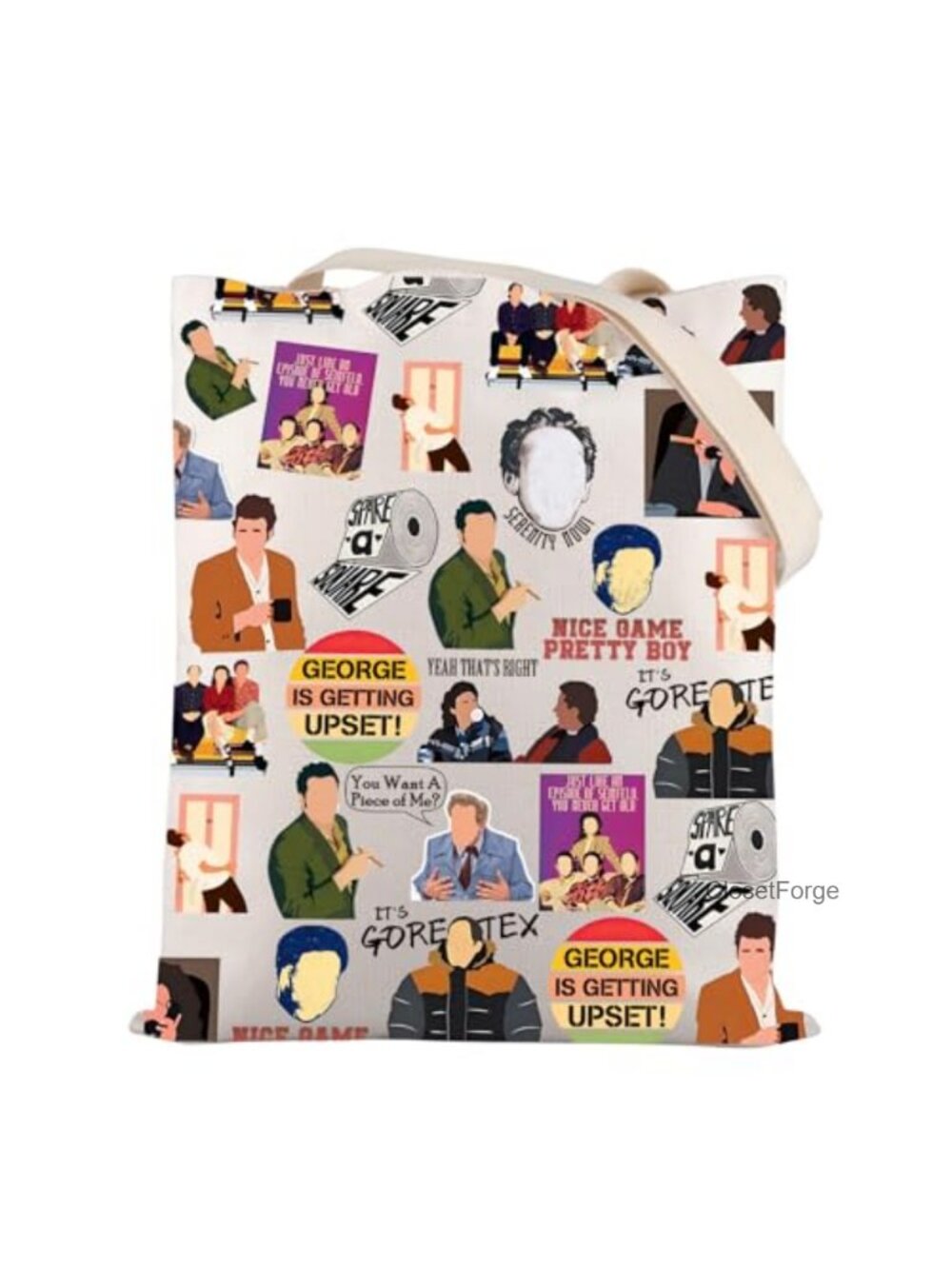 Funny Quote Tote Bag, Cotton Canvas, Double-Sided Print, Large Capacity,